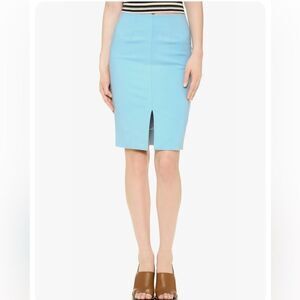 L'AGENCE BLUE SLIT-FRONT STRETCH PENCIL A-LINE CASUAL SKIRT SIZE 2